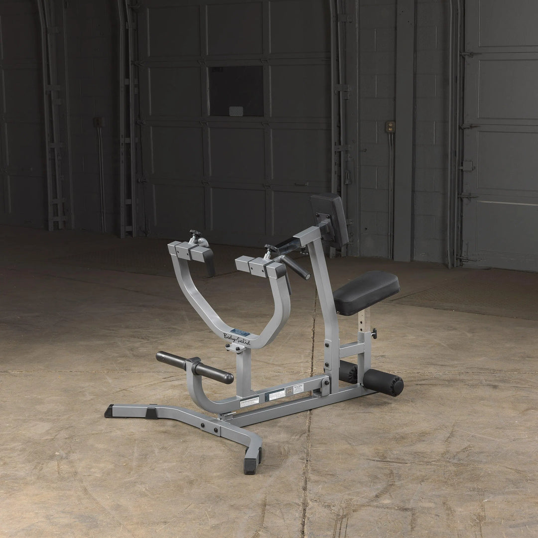 Body-Solid Seated Row Machine GSRM40 on display without weight plates