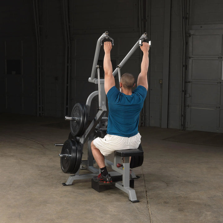 man lat pull down workout on Body-Solid Lat Pulldown Machine LVLA