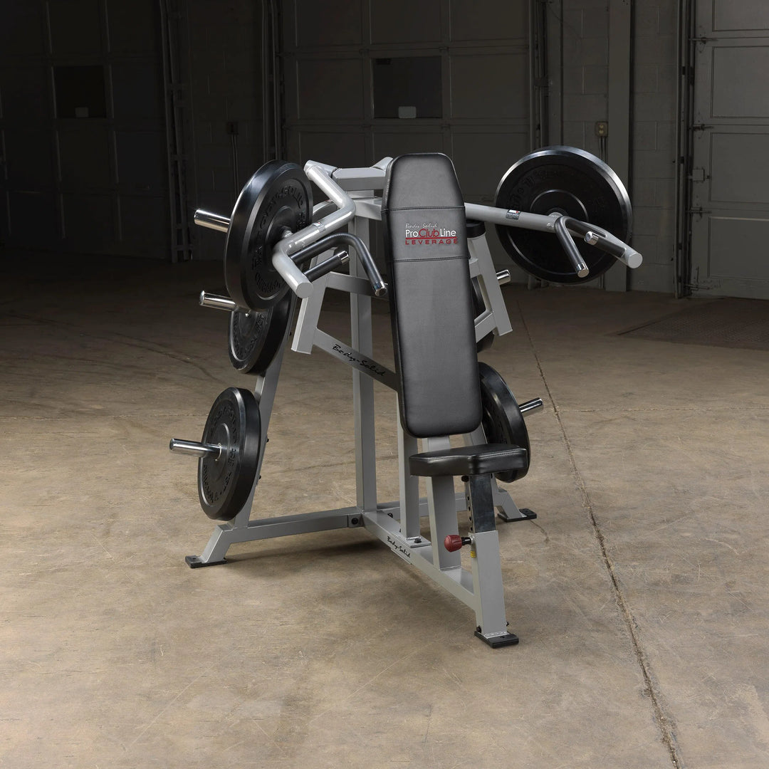 Body-Solid Seated Shoulder Press Machine LVSP on display