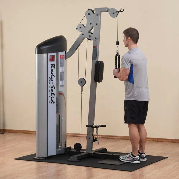 man rope tricep extension exercise on Body-Solid Bicep Tricep Pulley Machine S2BTP