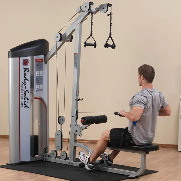 man cable back row exercise on Body-Solid Lat Pulldown and Row Machine S2LAT