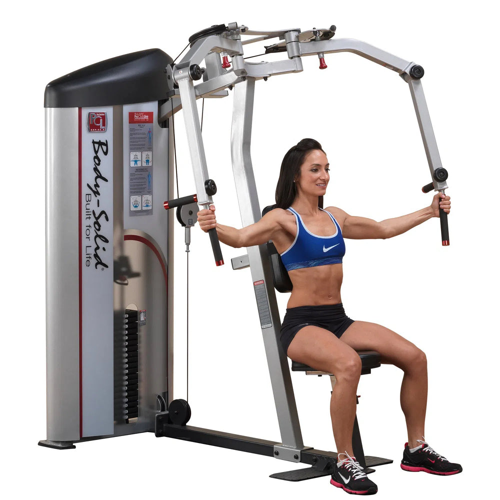 girl  chest fly workout on Body-Solid Rear Delt Chest Fly Machine S2PEC