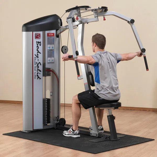 man back fly exercise on Body-Solid Rear Delt Chest Fly Machine S2PEC