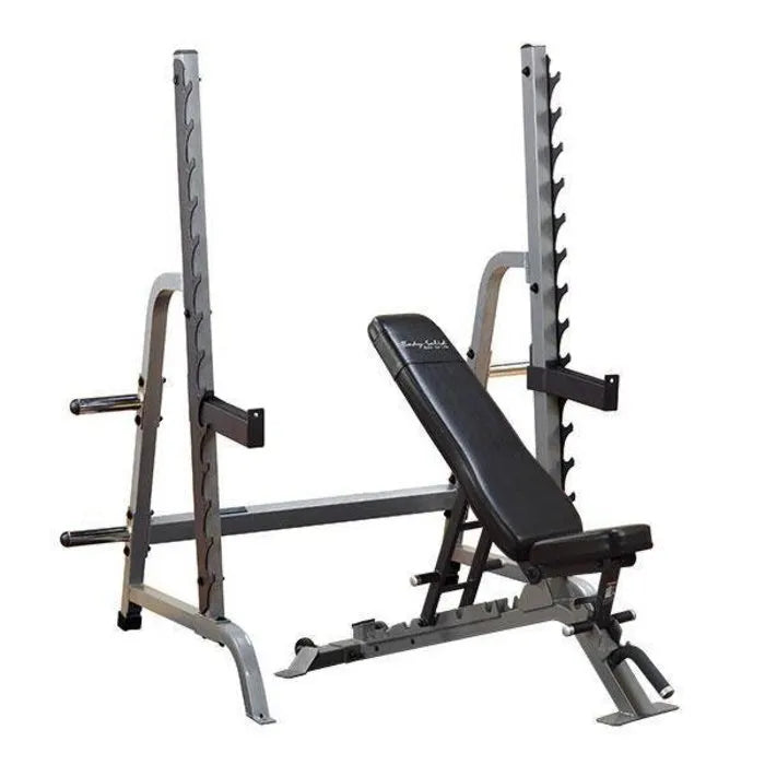 Body-Solid Pro Clubline Adjustable Olympic Bench Press Rack (SDIB370 ...