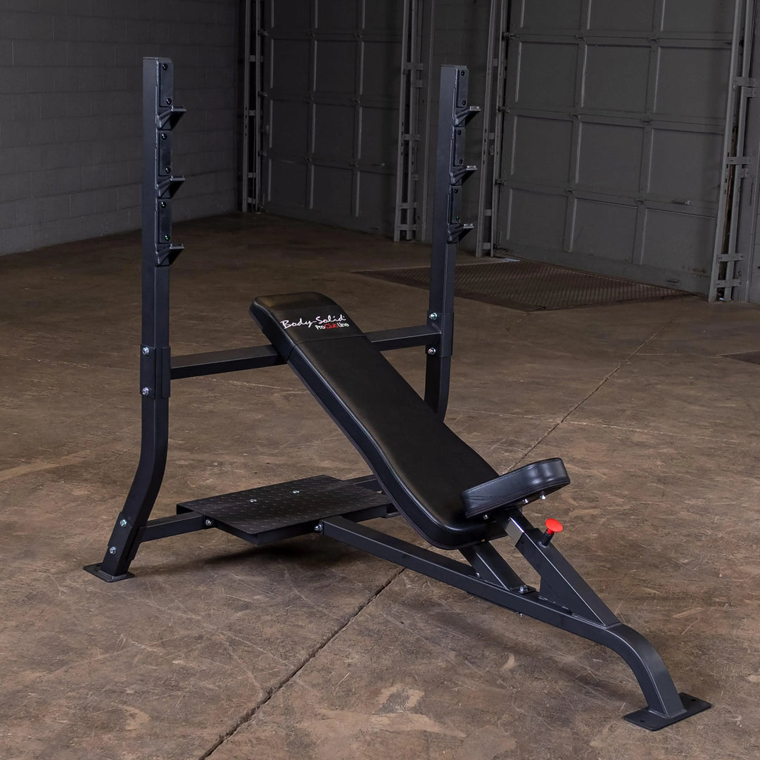 Body-Solid Commercial Olympic Incline Bench SOIB250 on display