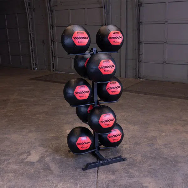 Body-Solid Dynamax Wall Balls 4-30 lb. Set with Rack