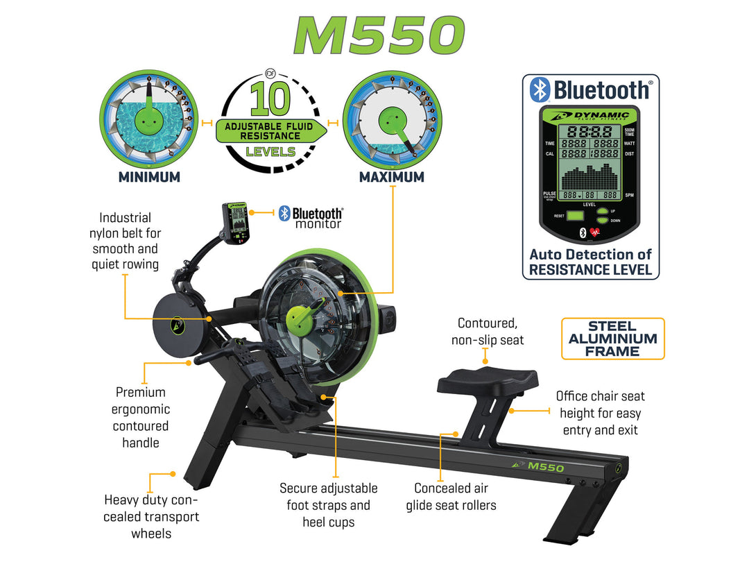 Dynamic Fluid Commercial Water Rowing Machine (M550)