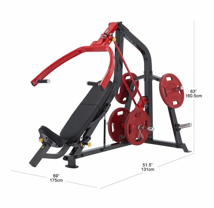 SteelFlex Incline Chest Press Machine PL2100 equipment dimensions