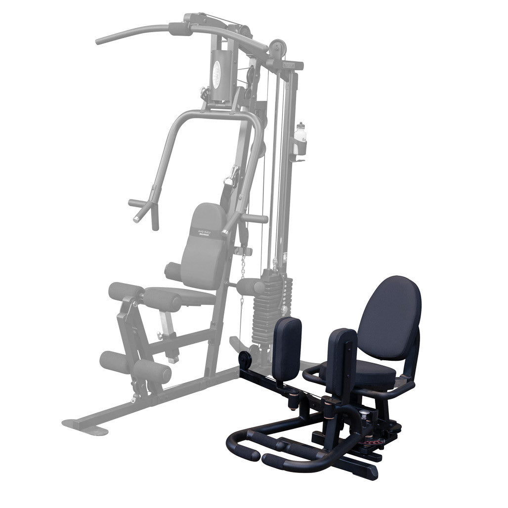 Body-Solid GIOT inner and outer thigh attachment mounted to the side of a G Series home gym