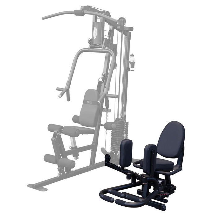Body-Solid GIOT inner and outer thigh attachment mounted to the side of a G Series home gym