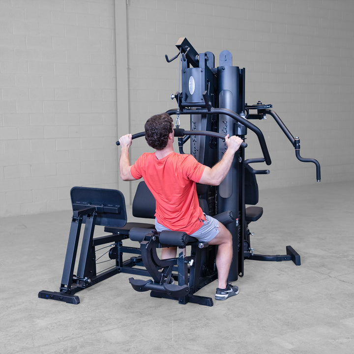 Body-Solid G9B multi-station gym, detail of the pulley and cable routing