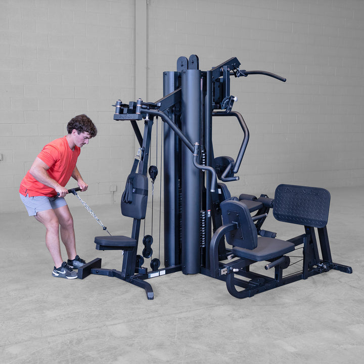 Body-Solid G9B multi-station gym, detail of the press arm pivot and frame welds