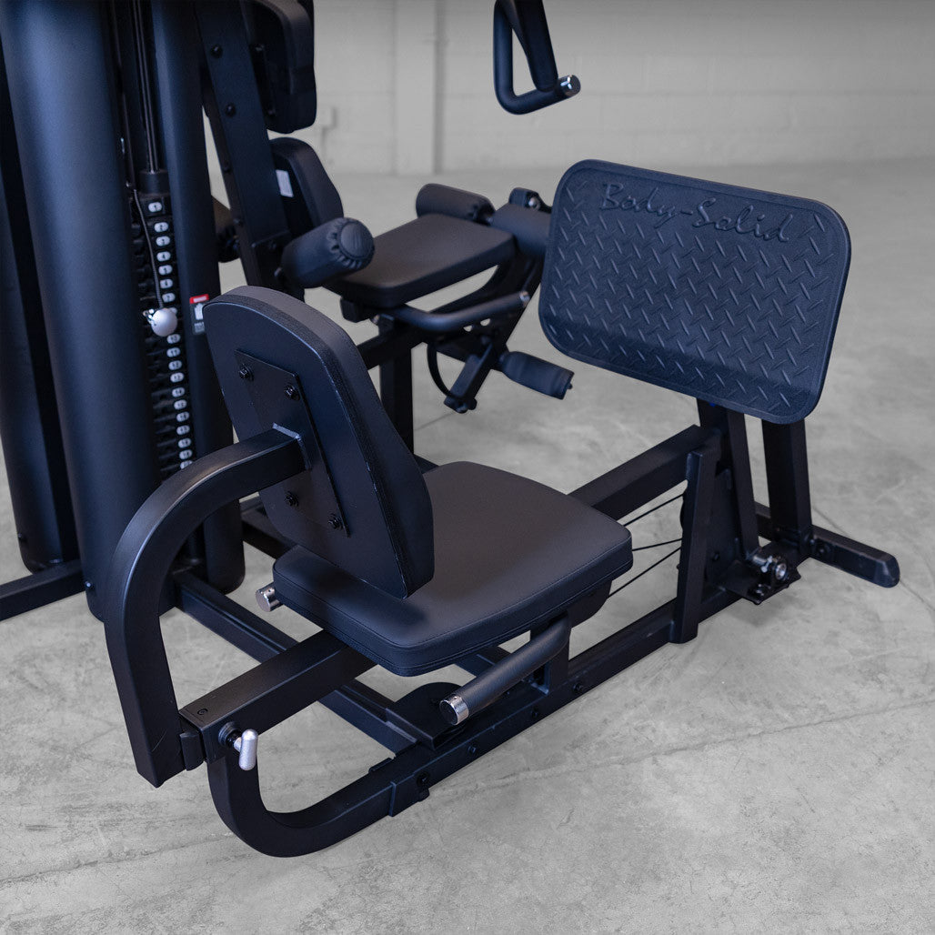 Body-Solid G9B multi-station gym, view of the machine from the leg press end