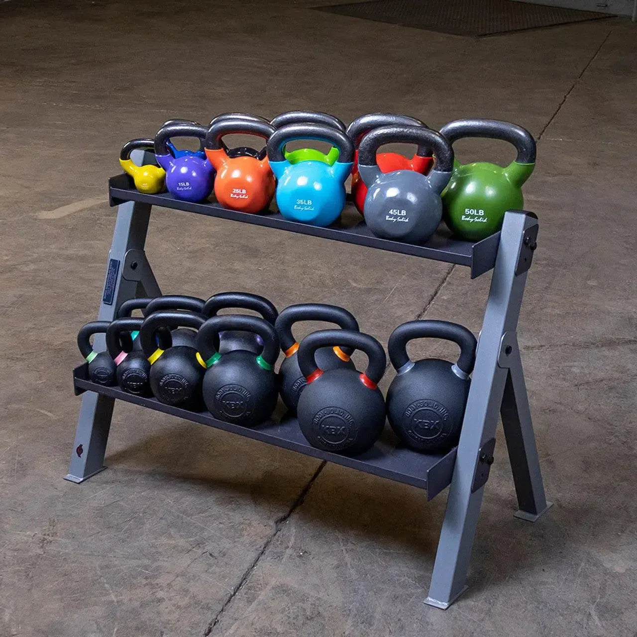 GDKR100B shelf shown in the kettlebell position, flat side up