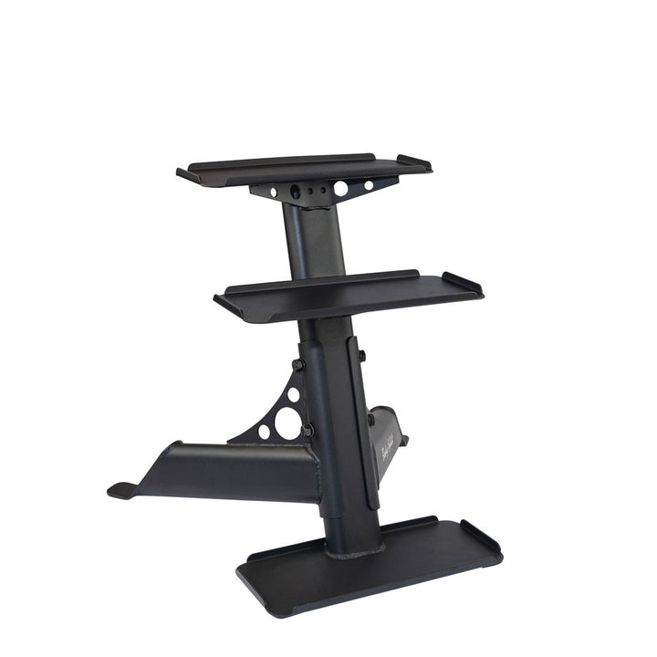 Body-Solid GDKR50B three tier kettlebell rack, empty, front view