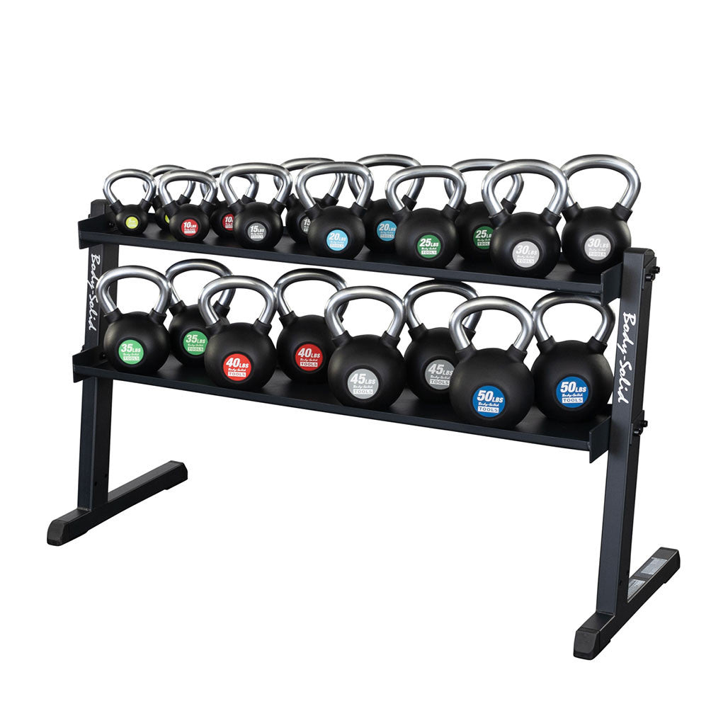 Close view of a GKR60 tray lip, the raised edge that keeps kettlebells from rolling off