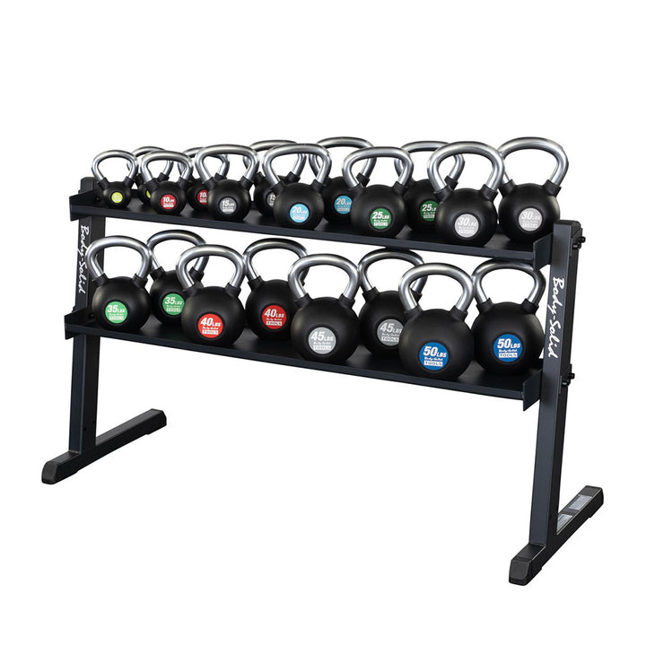 Close view of a GKR60 tray lip, the raised edge that keeps kettlebells from rolling off
