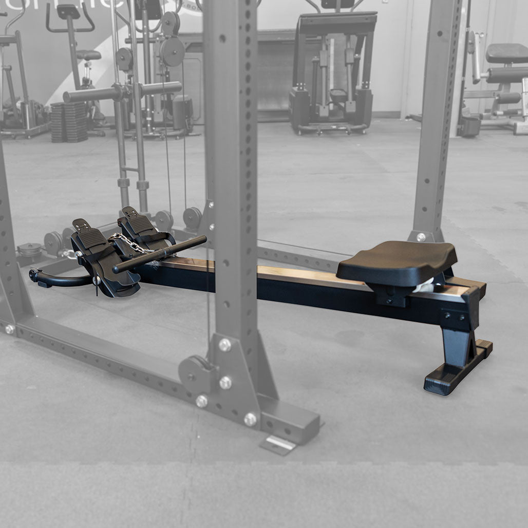 Close view of the Body-Solid GROW seat carriage and slide rail