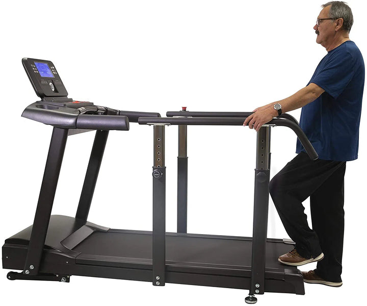 An elderly man undergoing therapy training on the HCI RehabMill Seniors Physical Therapy Treadmill RTM