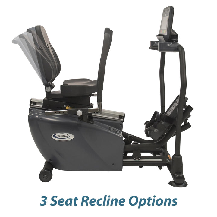 HCI PhysioStep MDX Recumbent Elliptical RXT-1000MDX with its 3 seat recline options