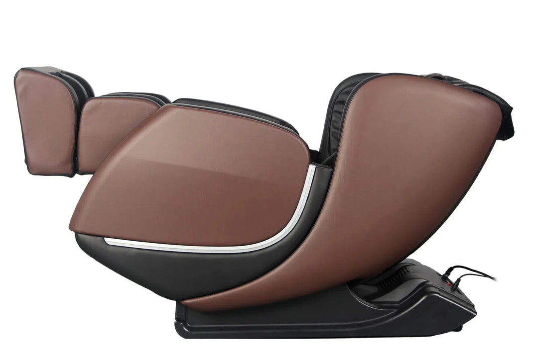Kofuko Full Body Massage Chair E330 brown variant in a reclined position