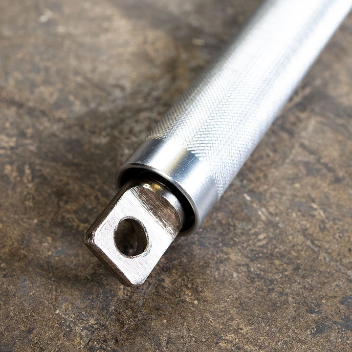 Body-Solid MB100A double swivel bar, close view of the knurled grip and swivel end