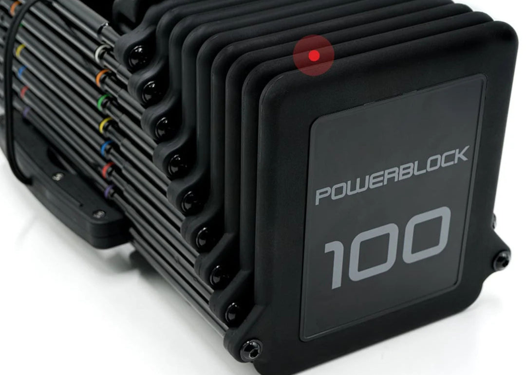 Single urethane coated steel weight plate from the PowerBlock Pro 100 EXP adjustable dumbbell