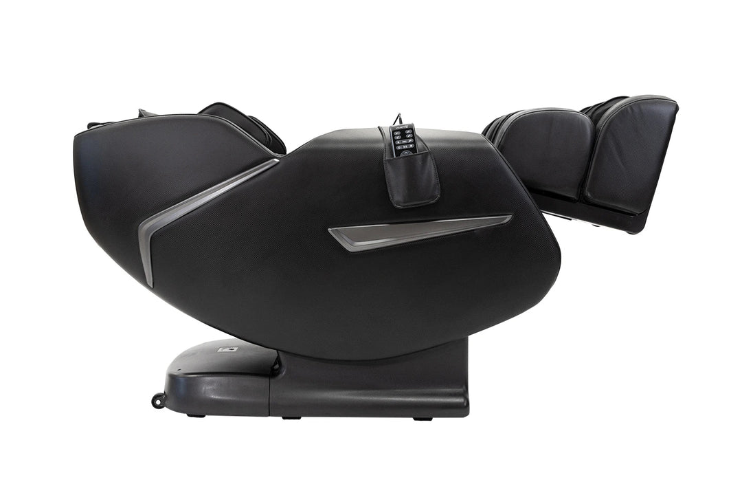 RockerTech Bliss Full Body Massage Chair black variant viewed from the right in a reclined position