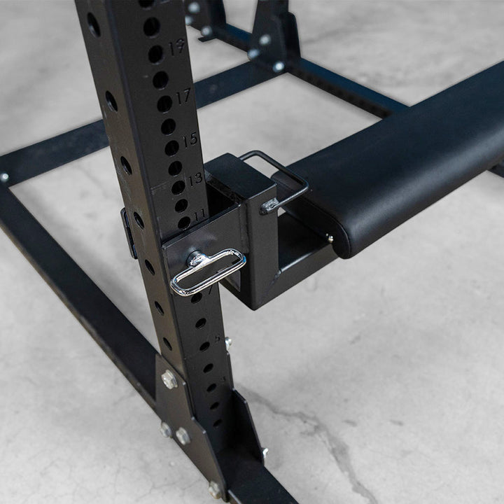 Body-Solid SPRHT hip thruster attachment in use with a barbell