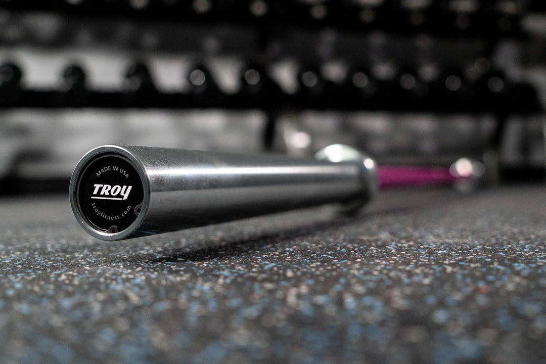 troy Olympic women's barbell in pink shaft view