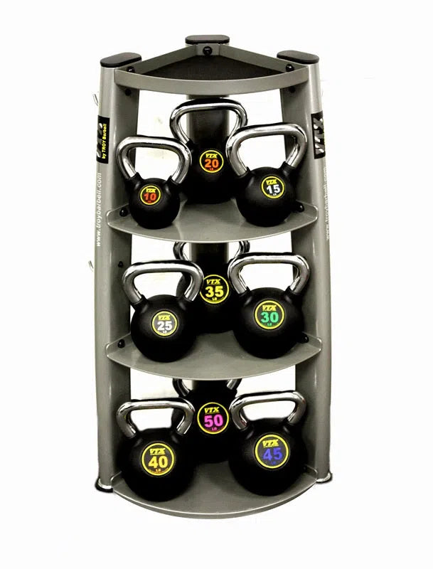 Troy VTX Kettlebell Set with Rack CLUBPAC-CKB9 Muscle and Strength Training Solution Healthy and Safe Workout