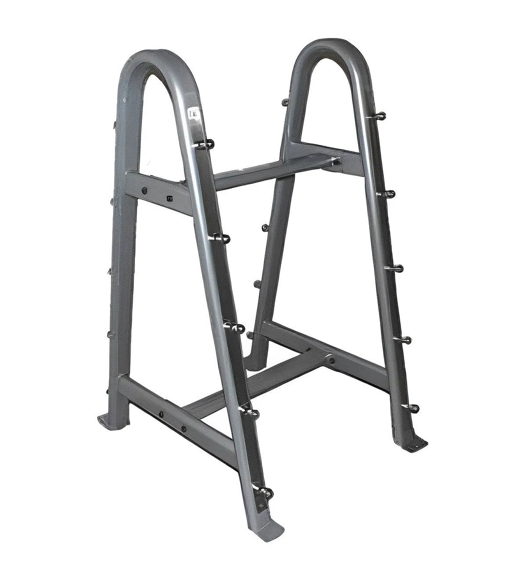 Included rack for the Troy Rubber Fixed Weight Barbell Set