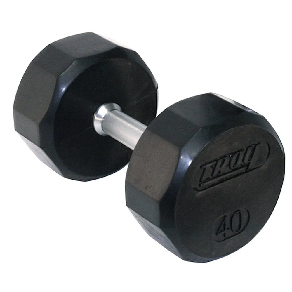 A 40 lbs Troy 12-Sided Rubber Dumbbell TSD-005-125R