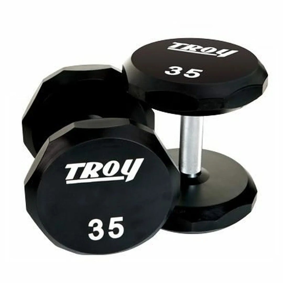 A 35 lbs Troy 12-Sided Premium Urethane Dumbbell TSD-005-150U