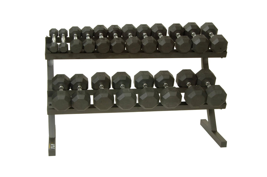 Troy Barbell VTX 5 - 50 lb Dumbbell Set with Rack VERTPAC-SDR50 Muscle and Strength Training Solution Healthy and Safe Workout