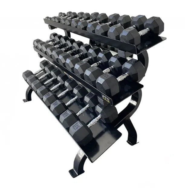 VTX 5 75 lb Dumbbell Set w Rack WorkoutHealthy LLC
