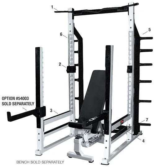 York Barbell York STS Multi-Function Squat Rack with Bench 54000-55000