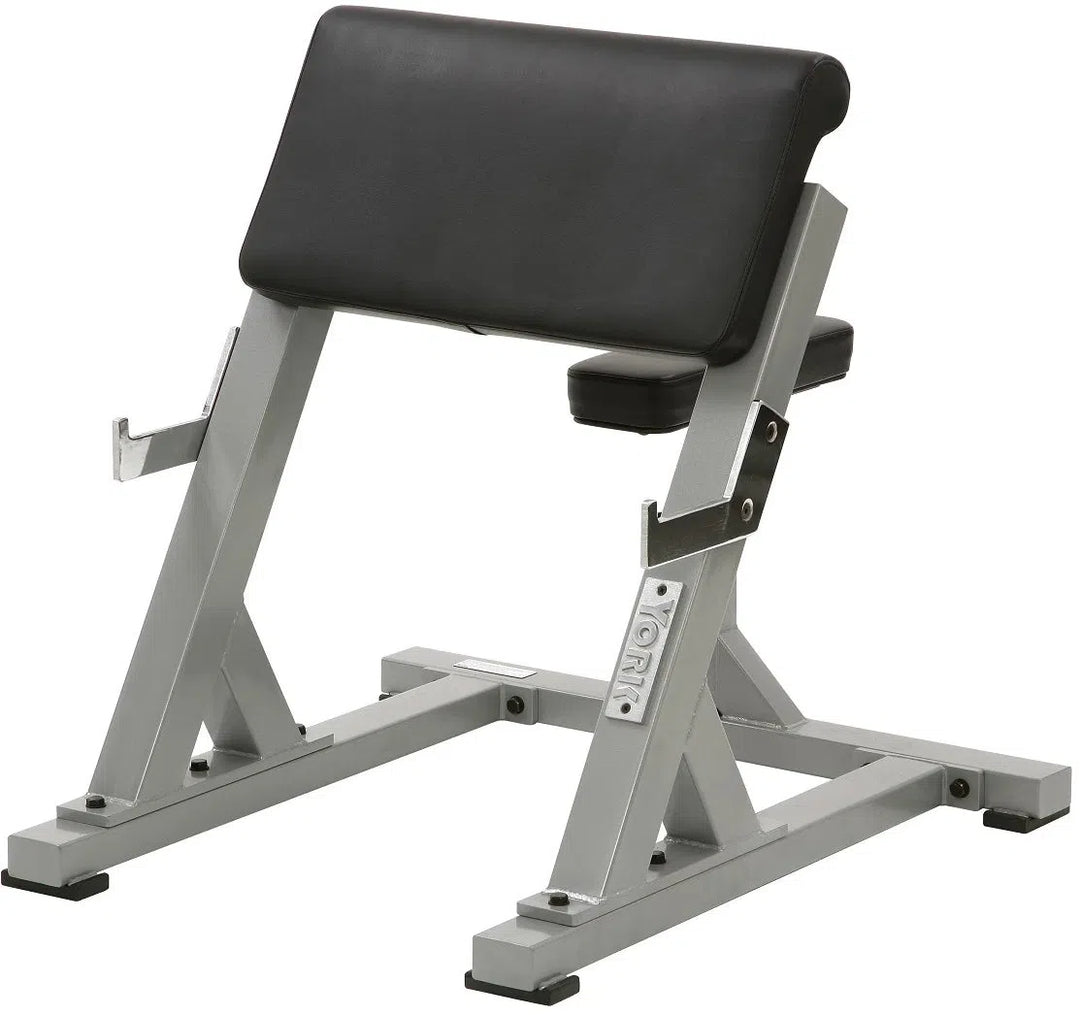 York Barbell York Bicep Preacher Curl Machine 54031-55031 Muscle and Strength Training Solution Silver