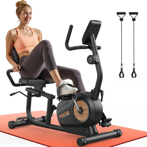 YOSUDA Recumbent Exercise Bike for Home，Magnetic Staionary Bike for Seniors