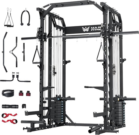 Major Fitness Drone2 cable crossover rack with Smith bar and dual weight stacks