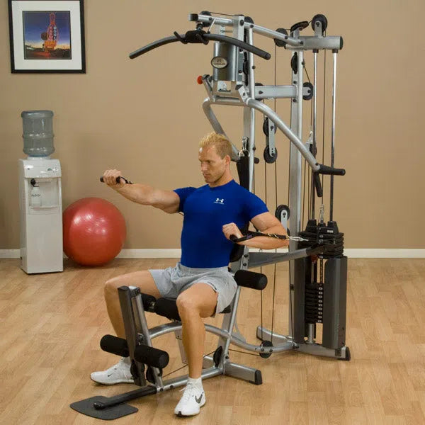 man cable chest press exercise on Powerline P2X Universal Home Gym