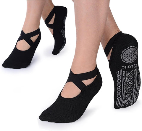 Ozaiic low-cut Pilates grip socks with silicone traction pattern